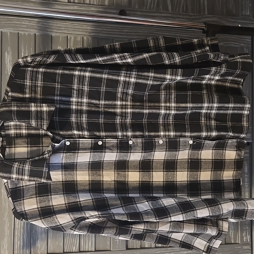 Shein Curve Plaid Button-Up Shirt